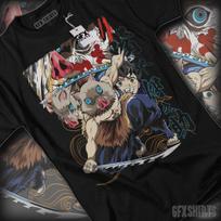 Demon Slayer Inosuke Anime Manga Hashira Tanjiro Nezuko Kimetsu no Yaiba T-Shirt S