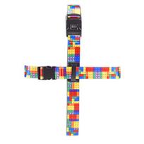 Luggage Strap Coded Lock Heavy Duty Wide Long Detachable Colorful Block Printed Travel