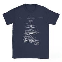 Lėktuvo patentas T-shirt Pilotui Aviacijos dovana Žemsparnis Lėktuvas Marškinėliai Inžinieriui Pilotui Dovana Asmenybė Dekonstruotas Trumpomis Rankovėmis M gray