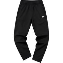 Li-Ning Straight Loose Cotton Breathable Sweatpants Mid Waist Simple National Trend Casual Pants Sports Pants Men bottoms ASWKC03-11 S