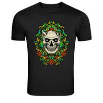 Ornamental Skull Floral Tattoo Style Graphic T-Shirt S įvairiaspalvis