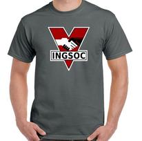 INGSOC T-Shirt 1984 Mens George Orwell Fictional Novel Top English Socialism S įvairiaspalvis