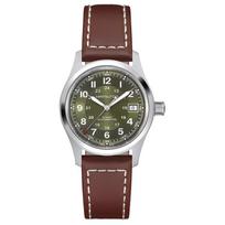 HAMILTON Khaki Field Series Little Red Riding Hood Automatic Mechanical Movement Watch 38mm Green Dial Stainless Steel Case Cowhide Strap H70455560 žalia