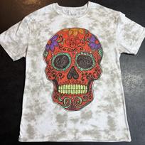 Adult Small Fosforos Galileo Sugar Skull Tie-Dye T-Shirt Day Of The Dead Theme S S įvairiaspalvis