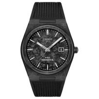TISSOT PRX Powermatic series automatic mechanical movement 100 meters waterproof 40.5mm black dial forged carbon case rubber strap T137.907.97.201.00 juoda