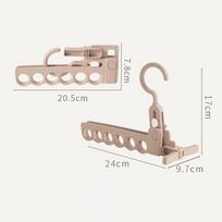 6 Hole Clothes Hanger Plastic Space Saving Clothes Hanging Rack Foldable Lightweight Clothing Organizer for Outdoor Travel