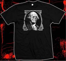 George Washington Skull Shirt- Dead Presidents - Dollar - Unisex Tee S įvairiaspalvis