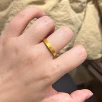 True Gold 24K Electroplated Strong Color Retention Ancient Method Ring, Safe and Secure Plain Ring with Circular Band
