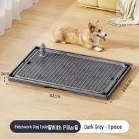 Ypač didelis nepralaidus šunų tualetas su šlapimo kreipiamuoju stulpeliu visų dydžių šunims With Urine Guide Post and Anti-slip Pads gray