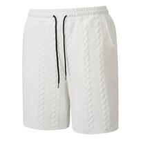Mens Casual Drawstring Pocket Jacquard Sports Shorts S balta