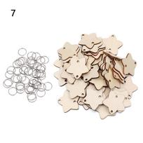 50pcs Wooden Circle Discs Tags with Holes Ring Clips For Birthday Reminder Calendar Chore Board Plaque DIY Decoration Art Crafts