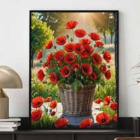 New Arrival 5D DIY Full Circle Diamond Painting  Sunshine Flower Basket  Embroidery Cross Stitch Home Decor Gift 20x30cm