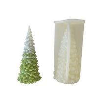 Christmas Tree Silicone Candle Mold Aromatherapy Scented Candle Epoxy Resin Mould Casting Tool for DIY Candle Making S beige