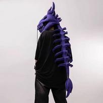 Chinese Dragon-Headed Skull Ornamental Exoskeleton Plush Toy 80cm rožinė