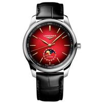LONGINES Master Series Automatinis Mechaninis Judėjimas Žirgo Zodiako Specialus Leidimas Raudonas Ciferblatas Nerūdijančio Plieno Korpusas Krokodilo Odos Dirželis L2.919.4.09.2 raudona