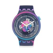 SWATCH Kvarcinis Mechanizmas Populiarus Paprastas Vandeniui Atsparus Unisex Šveicariškas Laikrodis 47mm Violetinis Ciferblatas Plastikinis Korpusas Silikoninis Dirželis SO27N112 violetinė
