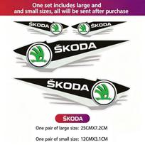 AEV1 4Pcs Car Bumper Scratch Stickers Door Scratch Decorative For Skoda Octavia KAMIQ KODIAQ SUPERB RAPID KAROQ FABIA YETI