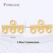 18K Gold Plated 3 Holes Multi Strand Clasp,Twisted Texture Tube Connector For Layered Necklace Bracelet,DIY Jewelry Findings 2 pieces