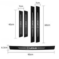 AIP1 For Lexus F SPORT ES RX NX LS UX LM LX GX LC RZ IS CT GS RC HS S 5Pcs Carbon Fiber Car Door Sill Stickers Auto Protector Decal
