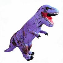 Suaugusiųjų T-Rex pripučiamo dinozauro Helovino kostiumas - Juokingas Cosplay apranga Child 120-140cm purple