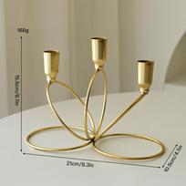 European Style Iron Candle Stand, Creative Electroplated Light Luxury Romantic Table Decor for Candlelight Dinner Home auksas