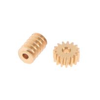 1 Set 1:87 Modulus 0.2 15T Micro Brass Turbine Worm Static Change Gear Hole Dia 0.8mm/1mm Reduction Pinion Shaft Connector