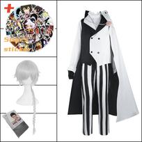 4 sezonas Bungo Stray Dogs Cosplay Nikolajus Gogolis Kostiumas Apsiaustas Uniforma Rinkiniai Helovino Kalėdų Kostiumas Anime Drabužiai L-(Costume+Wig) gray