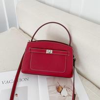 Mažas kvadratinis pirmos klasės odinis krepšys iš natūralios odos moteriškas krepšys su kontrastingomis siūlėmis lengvas prabangus krepšys per petį gray