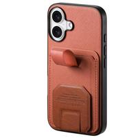 Non-Slip Grip Back Case For vivo V60 V50 V40 Lite X200 Y04 Y29 Y200 Y300 Plus S30 Pro Mini Card Holder Hidden Stand Phone Cover Google Pixel 9 brown