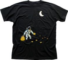 Spaceman Star collecting Nasa black t-shirt 9365 S įvairiaspalvis