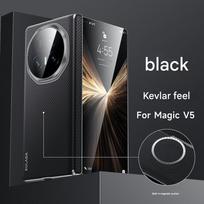Business Premium Kevlar Carbon Fiber Texture Folding Case For Honor Magic V6 V5 Hinge Magnetic Charge Metal Lens Anti-drop Cover Honor Magic V6 juoda