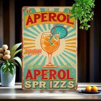 Vintažinis metalinis plakatas Aperol Spritz Retro ženklas Sienos meno dekoras 20x30 cm Barui