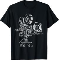 Film Lover Vintage 35mm 70mm Movie Camera T-Shirt S įvairiaspalvis