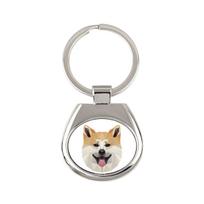 Akita, Akita Inu -Geometryczny Brelok Breloczek Ze Zdjęciem I Napisem Art-Dog
