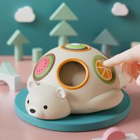 Carefully Selected Polar Bear Baby Teether: Educational Hole-Punch Ball for Infant Finger Pressing and Grasping Development