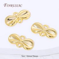 18K Gold Plated Bow Knot Charms,2 Holes Connector Link DIY Jewelry Findings, Earring Necklace Bracelet Craft Making Accessories 2 piece