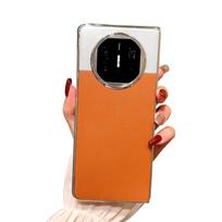 For Huawei Mate X6 Case Luxury PU Leather Skin Plating Protective Back Cover Case For Huawei Mate X6 X5 X3 X2 Phone Shell For Mate X3 oranžinė