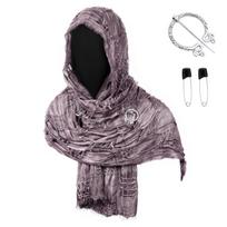 Destroyed Washed Ripped Hole Vintage Scarf Man Woman Gothic Punk Cotton Linen Shawl Medieval Cosplay Cloak One Size