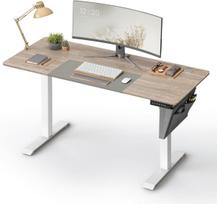 Electric height adjustable desk, 60 x 140 x (72-120) cm, fully adjustable, spliced plate, memory function with 4 outputs