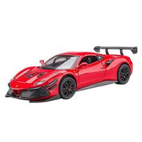 1/32 Ferraris 488 Supercar Alloy Car Diecasts & Toy Vehicles Car Model Sound and Light Pull Back Car Toys for Kids Gifts raudona