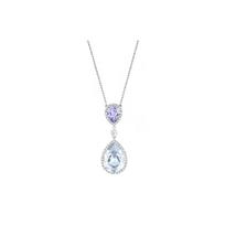 Swarovski Mados Christie Minimalistinis Dvigubas Lašas Universalus Pakabukas Karoliai Moteriški karoliai 5113782 Blue,F