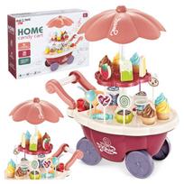 Ledų salonas parduotuvė vežimėlis ledai saldainiai LED rinkinys vaikams Click4Toys