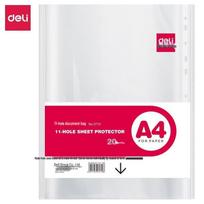 Deli A4 Transparent 11-Hole Document Sleeves