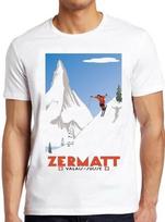 Swiss Alps Ski Zermatt Valais Switzerland Poster Vintage Cool Tee T Shirt M58 S
