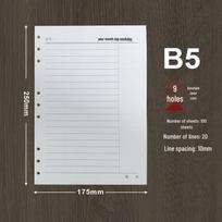 B5 9-Hole Loose-Leaf Annotation Refill Paper