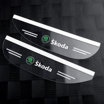 AEZ1 2pcs For Skoda Octavia Superb Fabia Rapid Kodiaq Scala Car Styling Rearview Mirror Rain Shield Eyebrow Cover Sticker Accessories