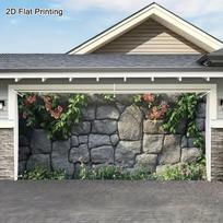 2D Rough Stone Wall Climbing Flower Garage Backdrop Banner 47.2x31.5inch/120*80cm