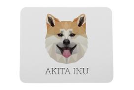 Akita, Akita Inu -Geometryczna Podkładka Ze Zdjęciem I Napisem Pod Mysz Art-Dog