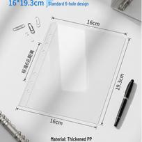 A5 Transparent 6-Hole Planner Folder - 5-Inch Polaroid Photo Storage Loose-Leaf Album Pages 6-Hole Loose-Leaf Folder
