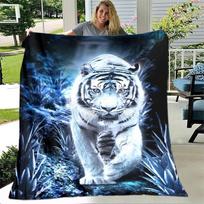 Tiger Animal Printed oversized manta sofa bed cover soft and hairy blanket plaid Soft Warm Flannel Throw Blankets Office Gifts 125x150cm 50x60inch